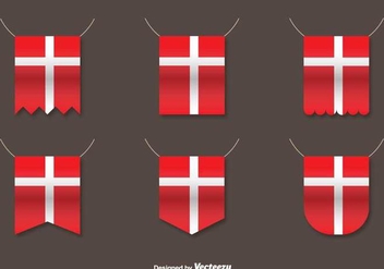 Vector Set Of Danish Flags - vector gratuit #431495 