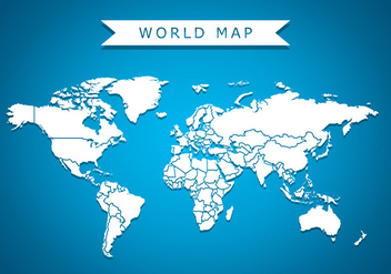 World Map Vector Background - vector #431605 gratis