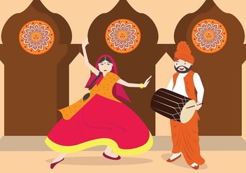 Bhangra traditional dance vector - vector gratuit #431665 