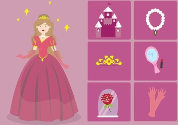 Princesa cartoon element - бесплатный vector #431685
