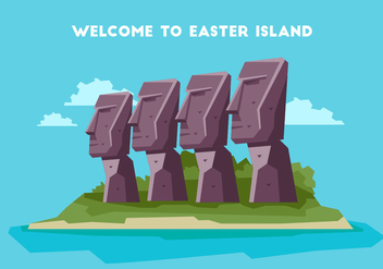 Easter Island Welcome Board Vector Illustration - Free vector #431715