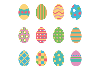 Set Of Colorful Easter Eggs - vector gratuit #431785 