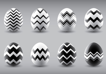 Black and White Vector Easter Eggs - Free vector #431865
