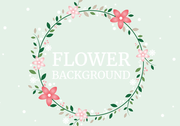 Free Spring Flower Wreath Background - vector gratuit #431955 