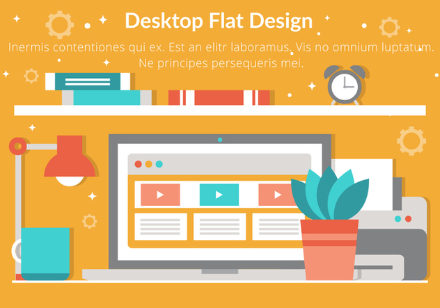 Free Vector Flat Design Desktop Elements - бесплатный vector #432005