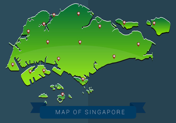 Map of Singapore Vector Illustration - vector gratuit #432105 