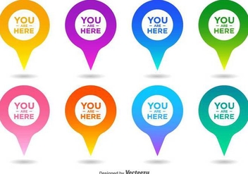 Vector You Are Here Map Pointer Icon Set - vector gratuit #432275 