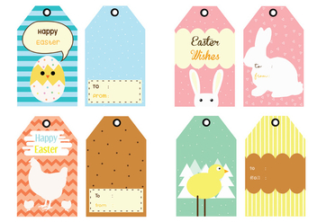 Easter Gift Tag Vector Pack - Kostenloses vector #432455