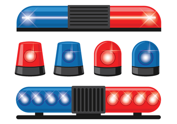 Police Lights Vector Icons Set - Free vector #432525