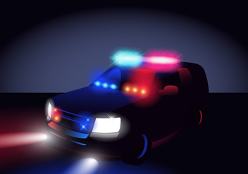 Police Lights In The Dark - vector gratuit #432555 
