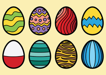 Colored Chocolate Easter Eggs Icons Vector - vector gratuit #432585 