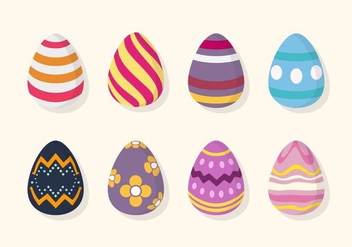 Flat Easter Egg Vectors - Kostenloses vector #432635