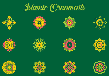 Green and Coral Arabic Ornament Vectors - Kostenloses vector #432675