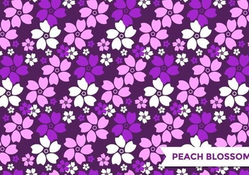 Purple Peach Blossom Pattern Vector - vector gratuit #432725 