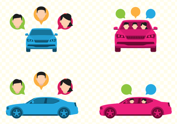 Car Sharing Illustration Sets - Free vector #432855