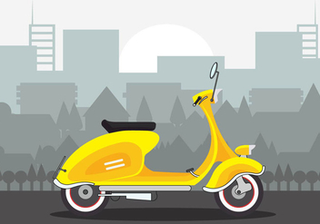 Beautiful Yellow Lambretta Scooter Vector - vector gratuit #433225 