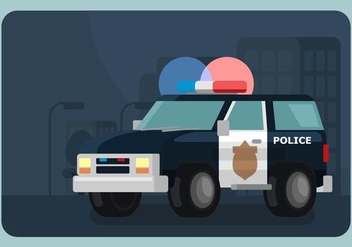 Lighted Police Car Illustration - бесплатный vector #433265