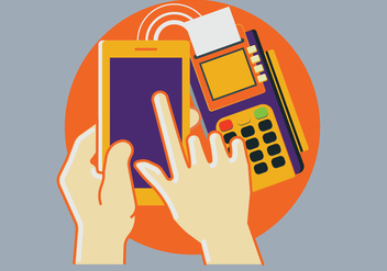 Pos Terminal Confirms the Payment by Smartphone - vector #433535 gratis