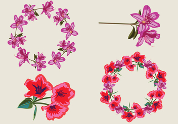 Rhododendron Floral Element Vector - бесплатный vector #433545