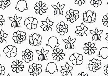 Black & White Flowers - бесплатный vector #433575