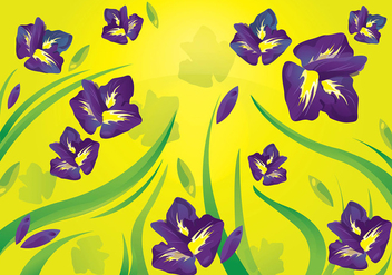 Iris Flower Pattern Background - vector gratuit #433625 