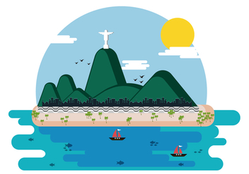 Copacabana Beach Vector Illustration - бесплатный vector #433645
