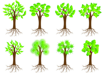 Icon Of Tree With Roots - Kostenloses vector #433655