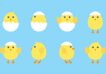 Cute Easter Chicks - Free vector #433665