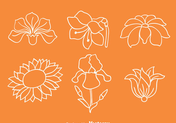 Flowers Collection Line Vectors - Free vector #433745