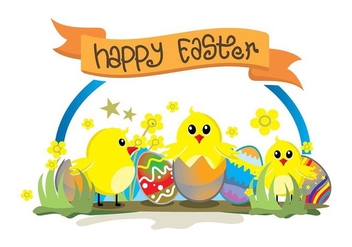 Easter chick cute background - Kostenloses vector #433905