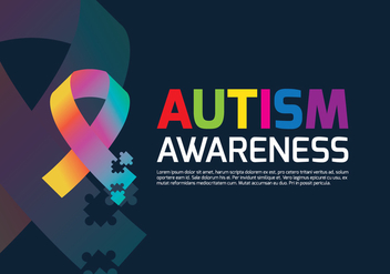 Autism Ribbon Poster - Free vector #433925