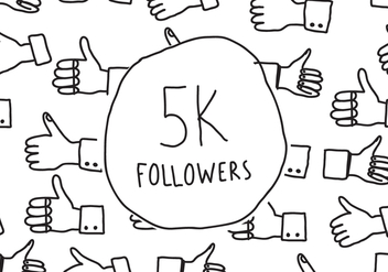 5K Followers Doodle - Kostenloses vector #433945