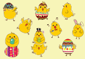 Easter Chick Cartoon Free Vector - бесплатный vector #434185