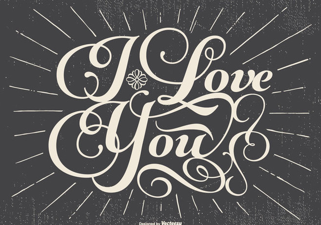 Retro Typographic Love Illustration - vector gratuit #434205 