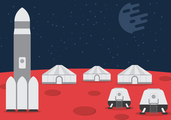 Space Colony Vector Background - Free vector #434245