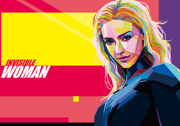 Invisible Woman vector WPAP - Free vector #434295