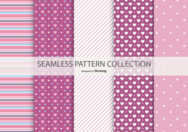 Cute Seamless Patterns Collection - vector #434325 gratis