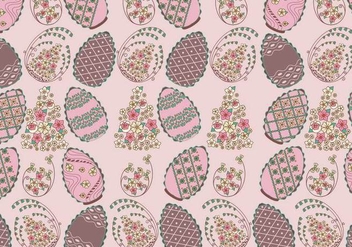Floral Chocolate Easter Eggs Pattern Vector - Free vector #434975