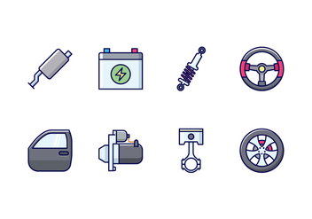 Automobile Parts Icon Set - vector gratuit #434995 
