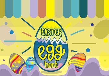 Colorful Easter Egg Hunt Funky Pop Background - Free vector #435085
