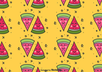 Watermelon Doodle Pattern - vector #435305 gratis