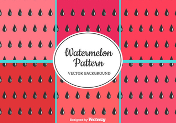Watermelon Pattern Set - vector gratuit #435315 