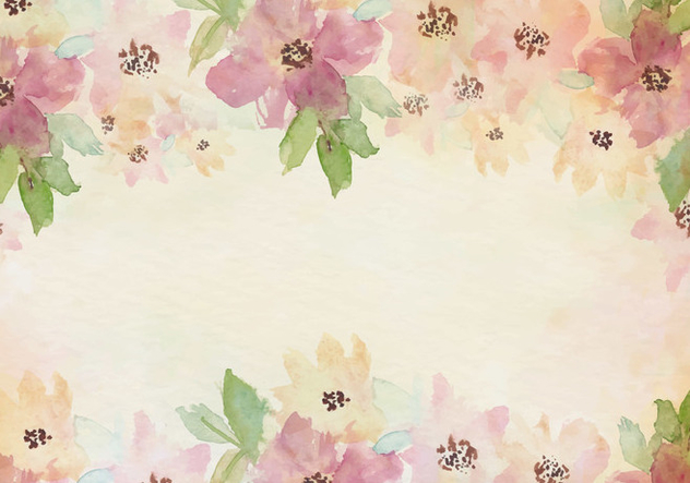 Free Vector Vintage Watercolor Background With Painted Flowers - Kostenloses vector #435365