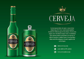 Cerveja Green Bottle and Can Free Vector - vector #435455 gratis