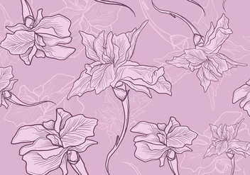 Iris Flower Seamless Pattern - vector gratuit #435595 