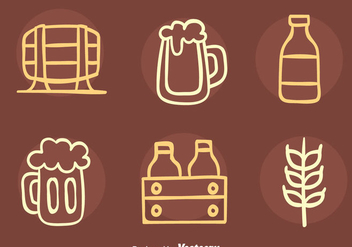 Nice Beer Element Sketch Icons Vector - vector gratuit #435845 