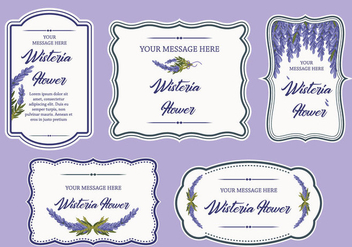 Wisteria Flower Label Banner Frame Vector - бесплатный vector #436005