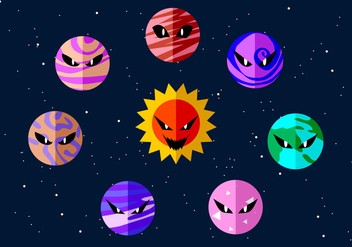 Angry Planets Free Vector - vector gratuit #436345 