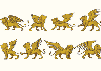 Prowling Winged Lion Vectors Fulcolor - Kostenloses vector #436355
