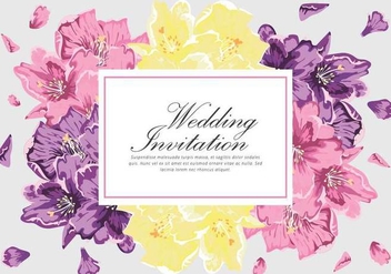 Rhododendron Invitation Vector Card - Kostenloses vector #436465